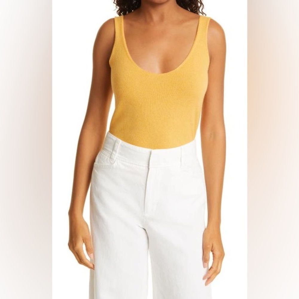 🎀 Vince 100% cashmere orange lightweight knit tank top xxs